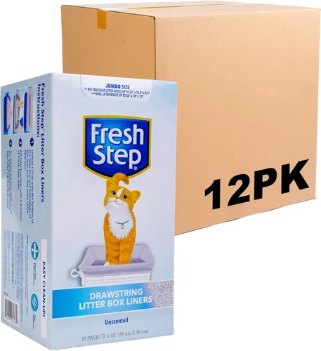 Miniatura 23 de Fresco Paso Cordón Cat Litter Box Liners, perfumado, tamaño jumbo, 36" x 19" - 7 unidades por caja, 2 cajas