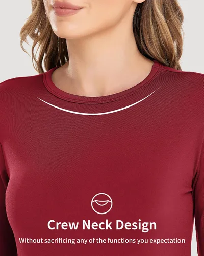 Miniatura 2 de WEERTI Ropa interior térmica larga de cabeza a pies para mujeres, con forro de vellón, capa base para climas fríos
