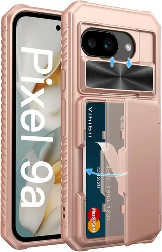 Miniatura 29 de Vihibii Funda para iPhone 13 Pro Max/iPhone 12 Pro Max con tarjetero (4 tarjetas) [bloqueo RFID] y cubierta de cámara deslizante, protección contra