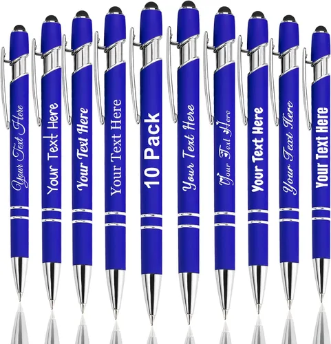 Miniatura 84 de Hasta 300 bolígrafos personalizados a granel con nombre personalizado con grabado gratis, puntas de lápiz capacitivo grabado, bolígrafo