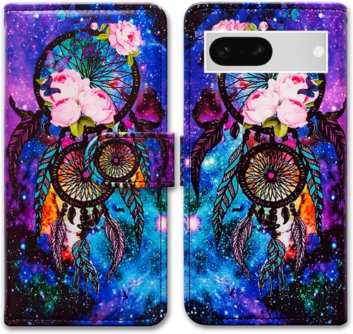 Miniatura 29 de Bcov Pixel 7a - Funda de piel con tapa y función atril para Google Pixel 7a, diseño de flores y mariposas azules Mariposa Azul Flores Rosa