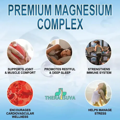 Miniatura 4 de Complejo de magnesio de alta absorción Complejo de magnesio elemento para la salud muscular, ósea y nerviosa, suministro de 2 meses, 120 cápsulas