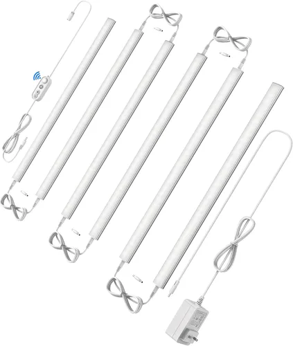Miniatura 10 de ASOKO Iluminación LED regulable para debajo del armario para cocina, 6 barras de luz LED de 12 pulgadas, luz LED de armario blanca cálida 3000 K, 12