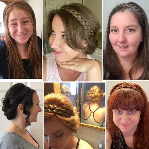 Miniatura 5 de Diadema clásica de cabello sintético trenzado de 5 hebras, trenzas gruesas y anchas, extensión de cabello con elástico para mujeres y niñas
