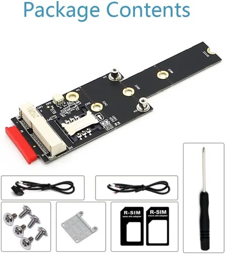 Miniatura 7 de HLT Mini PCI-E a M.2 (NGFF) Key M Adaptador con ranura para tarjeta SIM