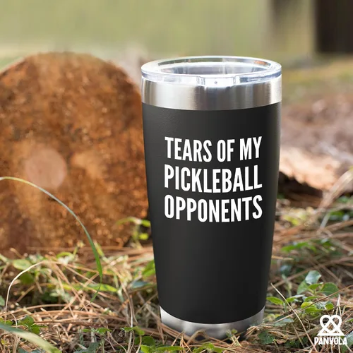 Miniatura 6 de Panvola Tears of My Pickleball - Vaso de acero inoxidable con aislamiento al vacío para papá, mamá, abuelo, abuela, con tapa extraíble y popote