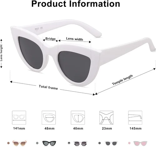 Miniatura 42 de SOJOS Retro Small Vintage Cat Eye Sunglasses for Women Cute Fashion UV400 Sunnies SJ2939