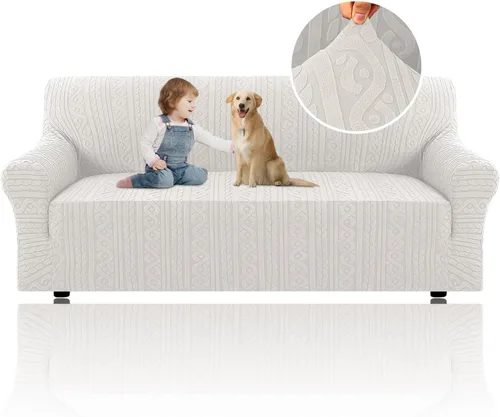 Miniatura 35 de H.Versailtex 2025 Fundas de sofá Jacquard para sofá de 3 cojines, 1 pieza de fundas elásticas para sofá, protector de muebles antideslizante, suave