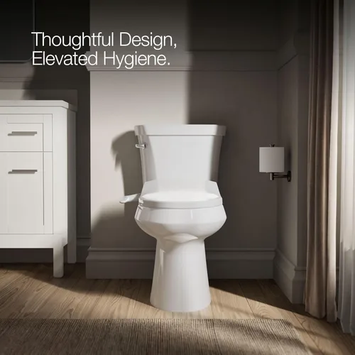Miniatura 5 de Kohler PureWash M250 Asiento de Inodoro Bidé Alargado Manual, Blanco, Tapa de Cierre Silencioso Previene Portazos, Agua Fría, Instalación Fácil