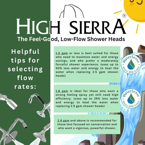 Miniatura 4 de High Sierra Showerheads® - Cabezal de ducha de mano de metal sólido con válvula de goteo - WaterSense Certified Low Flow 1.5 GPM: acabado de bronce