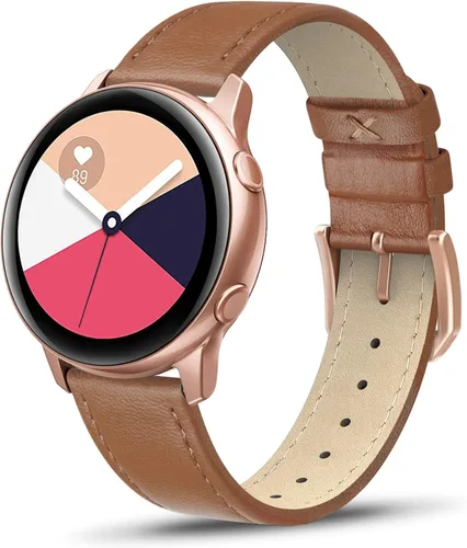 Miniatura 15 de Correa de piel compatible con Samsung Galaxy Watch 3 de 41 mm / Galaxy Watch Active de 40 mm / Active 2 44mm / Galaxy Watch de 42 mm, 20 mm de piel
