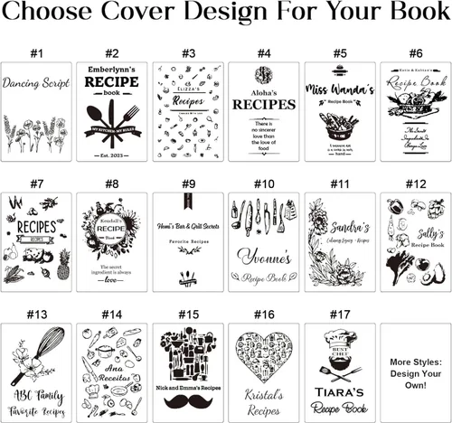 Miniatura 2 de Libro de recetas de cuero hecho a mano, diario cuaderno con grabado personalizado del nombre, libros de cocina familiares personalizados