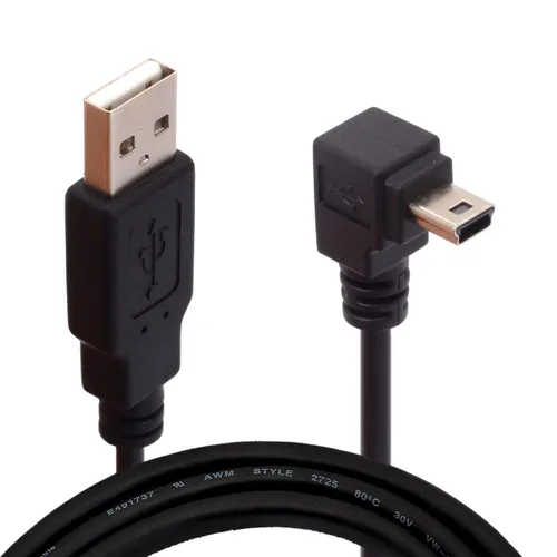 Miniatura 7 de Cable USB 2.0 A macho a ángulo mini, 90 grados de ángulo descendente Mini 5P Cable de carga de sincronización de datos para Garmin Dash Cam Car