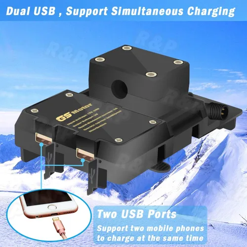 Miniatura 5 de R&P para BMW R1200GS Soporte de navegación para teléfono móvil ADV F700 800GS CRF1000L África Twin para Honda motocicleta USB carga 12MM montaje