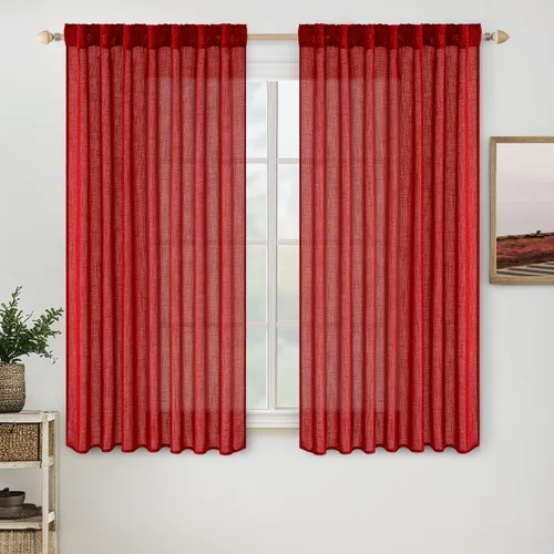 Miniatura 113 de MIULEE Cortinas de lino blanco de 108 pulgadas de largo para dormitorio, sala de estar, cortinas de ventana con textura de lino suave y grueso, Lino