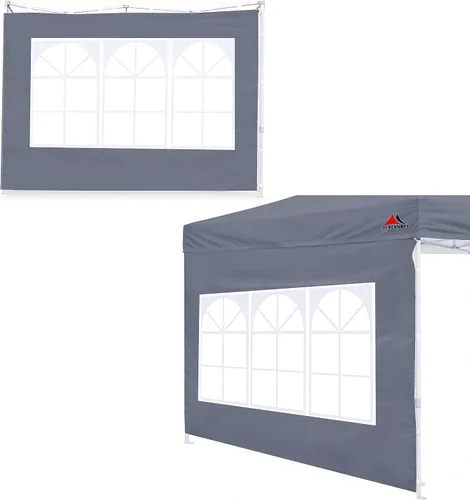Miniatura 8 de Scocanopy Pared lateral con ventana para estructura de toldo de 10 x 10 pies, 2 paquetes solo de pared solar, beige Turquesa