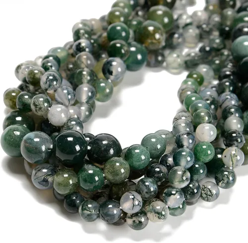 Miniatura 9 de 65 cuentas de jade blanco de 0.236 pulgadas, piedra natural, piedras preciosas redondas auténticas para hacer pulseras de bricolaje, joyas, cuerdas