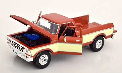 Miniatura 4 de Maisto - Modelo a escala 1/18 compatible con Ford Replica modelo miniatura clásico vintage coleccionable F150 Pick-up 1979 (marrón)