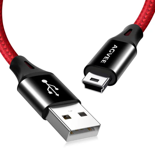 AGVEE Paquete de 2 cables de carga Gpsmap de repuesto para Garmin Nuvi GPS, cable de carga Gpsmap, TI-84 Plus/CE/C plateado, micrófono USB Yeti Rojo