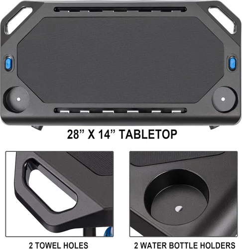 Miniatura 5 de CXWXC Indoor Cycling Desk - Adjustable Height Bike Deak Laptop Stand Non-Slip Surface - Portable Bike Trainer Fitness Desk with Lockable Wheels