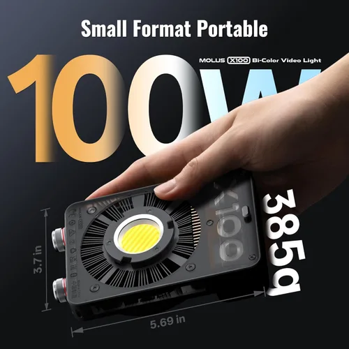 Miniatura 3 de ZHIYUN Molus X100 Bi-color Combo 100W Luz de Vídeo [Oficial] V2 Versión Mejorada Profesional Iluminación de Fotografía Portátil Salida Continua