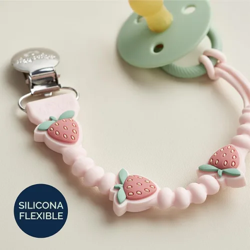 Miniatura 4 de Itzy Ritzy Clip para chupete de silicona; correa para chupete de silicona 100% de grado alimenticio con clip que mantiene los chupetes, mordedores