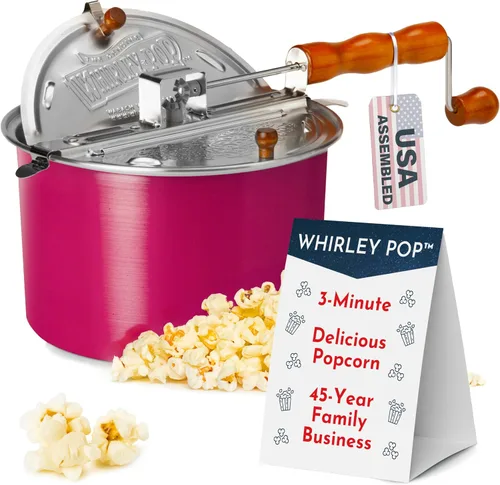 Miniatura 14 de Original Whirley - Máquina para hacer palomitas de maíz de 6 cuartos de galón, máquina de palomitas de maíz de acero inoxidable con engranajes