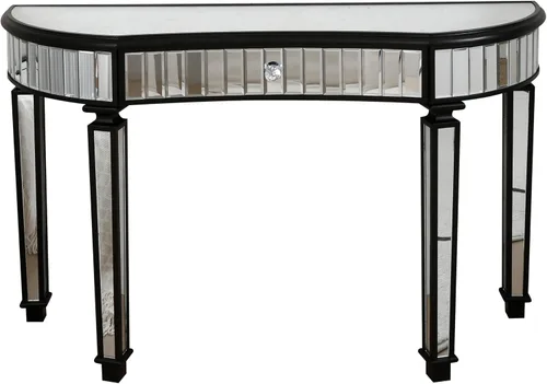 Miniatura 7 de SSLine Mesa de consola con espejo, mesa auxiliar de maquillaje, moderna mesa auxiliar con espejo, consola multimedia, escritorio de tocador con un