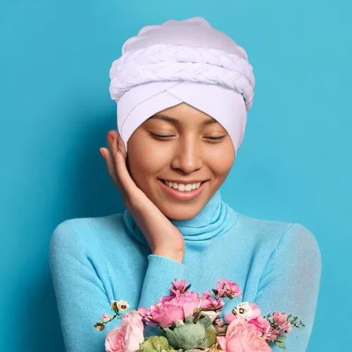 Miniatura 5 de Gorras de turbante africanas para mujer, gorro con torsión, preatado, doble trenza