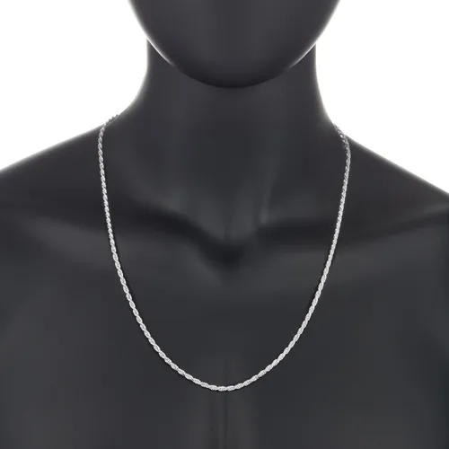 Miniatura 3 de The Bling Factory 3.5mm .925 Sterling Silver Diamond-Cut Twisted Rope Chain Necklace