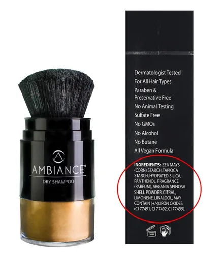 Miniatura 7 de Ambiance - Champú seco natural en polvo y cepillo para cabello rubio, champú teñido de tamaño de viaje sin aerosol, no tóxico, sin benceno