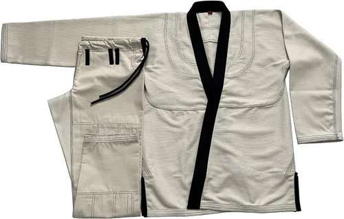 Miniatura 5 de Bjj Gi Jiu Jitsu Kimonos sin blanquear Gi Collar negro 100% algodón Perl tejido 450GSM
