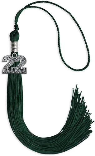 Miniatura 76 de Endea Graduation Borla de un solo color con dije de plata brillante (oro antiguo, 2022)