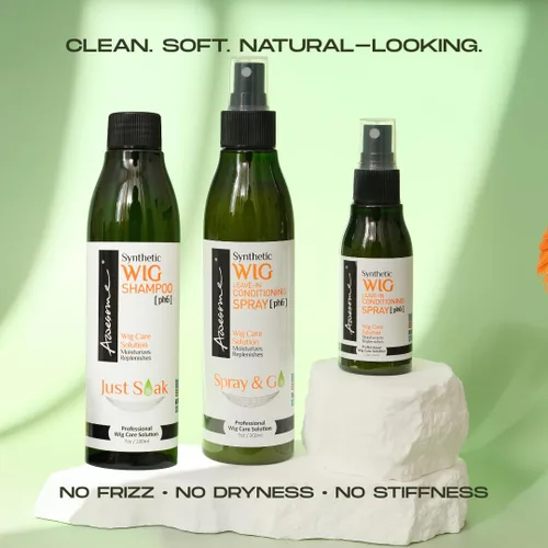 Miniatura 5 de Awesome Champú sintético para peluca y acondicionador en aerosol: pH 6, juego de 2 de alta calidad, revitaliza pelucas sintéticas, contiene aceite