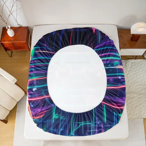 Miniatura 6 de Sábana bajera ajustable con estampado de guitarra, tamaño individual, protector de colchón con 1 funda de almohada, diseño de notas de partitura
