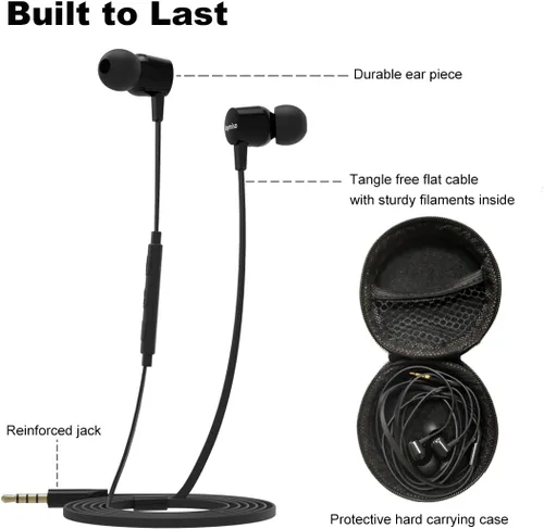 Miniatura 3 de Joymiso - Auriculares sin enredos para niños y mujeres, orejas pequeñas con funda, cómodos auriculares ligeros para la oreja, auriculares de cable