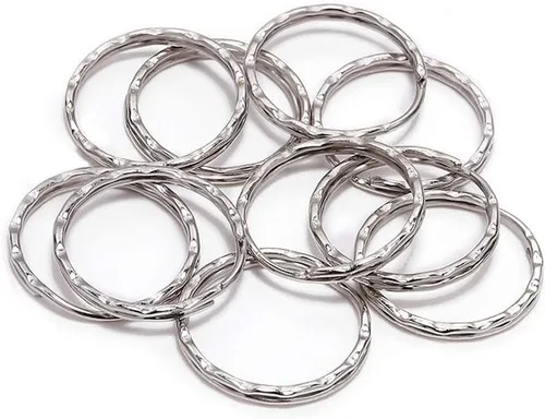 Miniatura 5 de 30 unids/lote de rodio Color Split Llaveros 0.984 in Llavero Llavero Llaveros Cierre Hallazgos Clave para DIY Joyería Fabricación Accesorios