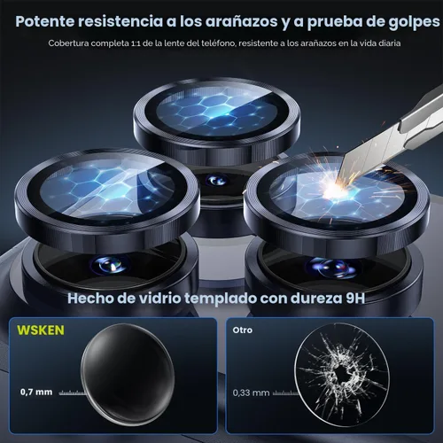 Miniatura 3 de WSKEN Protector de lente de cámara para iPhone 17 Pro/iPhone 17 Pro Max - [Modo de disparo original] Protector de pantalla de cámara de vidrio