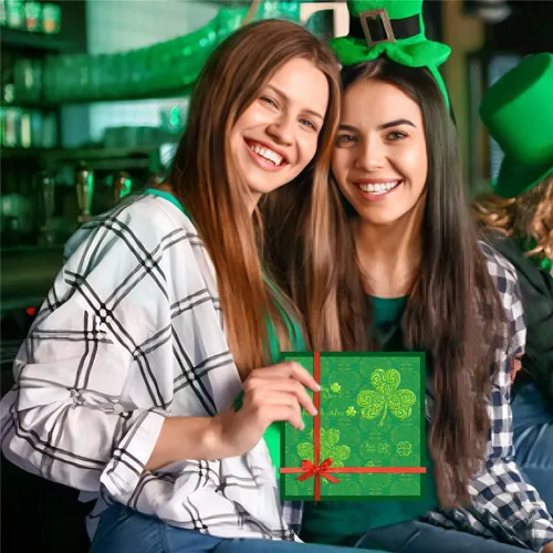 Miniatura 5 de Sellos transparentes de CRASPIRE para el día de San Patricio Hoja de trébol Sellos transparentes para álbum de recortes para hacer tarjetas DIY