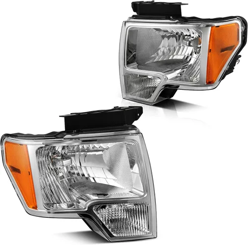 Miniatura 9 de DWVO Conjunto de faros delanteros compatible con Ford F-150 1997-2003, Ford Expedition 1997-2002, carcasa negra, lente reflectante transparente