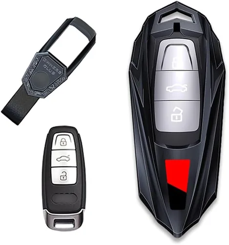 Miniatura 10 de Carcasa protectora deportiva de aleación de zinc para Audi A6 A7 A8 Q8 SQ8 E-Tron S6 S7 RS6 Q7 con llavero plateado