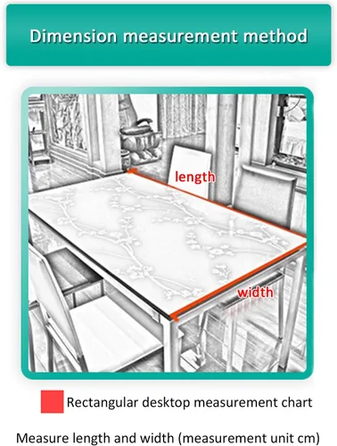 Miniatura 6 de Protector de mesa transparente rectangular mate de 0.069 pulgadas, protector de mesa de PVC, impermeable, para mesa de comedor, mesa de comedor