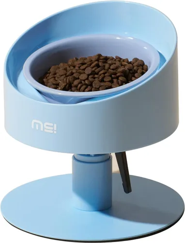 Miniatura 12 de MS!MAKE SURE Cuencos ajustables elevados para gatos, Cuencos elevados de cerámica para gatos, Tazón para mascotas con almohadilla de goma SF-Rosa