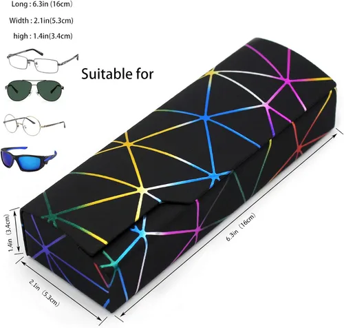 Miniatura 3 de Funda de gafas deslumbrante celosía, funda protectora portátil para gafas, cubierta rígida para gafas de moda, unisex..
