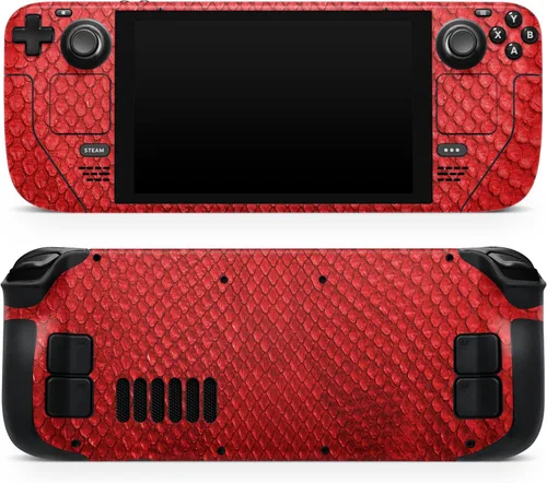 Design Skinz - Compatible con Steam Deck - Calcomanía protectora de vinilo extraíble resistente a los arañazos - Patrón de piel de serpiente roja V3