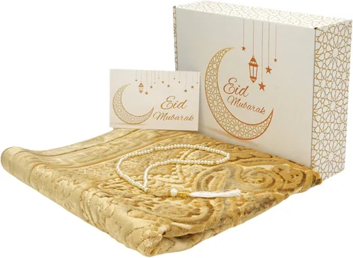 Modefa Alfombra de oración musulmana Islam, juego de regalos de Ramadán con alfombrilla de oración y cuentas de oración Tasbih, regalos islámicos de