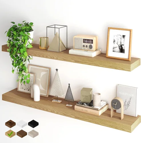 Miniatura 56 de Fun Memories Estantes flotantes para pared, estantes flotantes de 48 pulgadas de largo, juego de 1, estante colgante con soportes invisibles