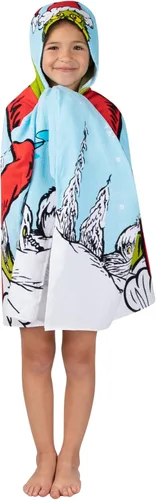Miniatura 2 de Grinch de Dr. Seuss Toalla de rizo de algodón suave con capucha para niños, para uso en baño/piscina/playa, 24 x 50 pulgadas