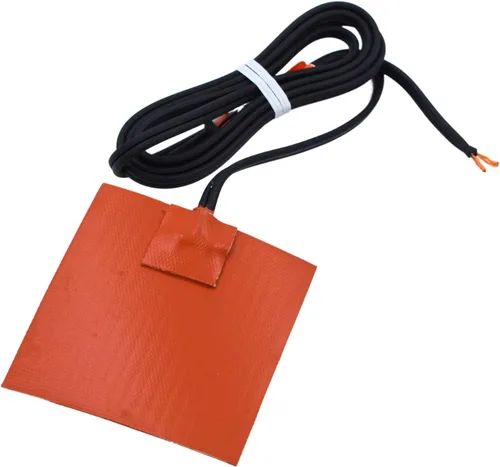 Zerostart 3400052 Calentador de almohadilla de silicona pequeño depósito y calentador de líquido hidráulico, 4 x 4 pulgadas | 12 voltios | 125 vatios