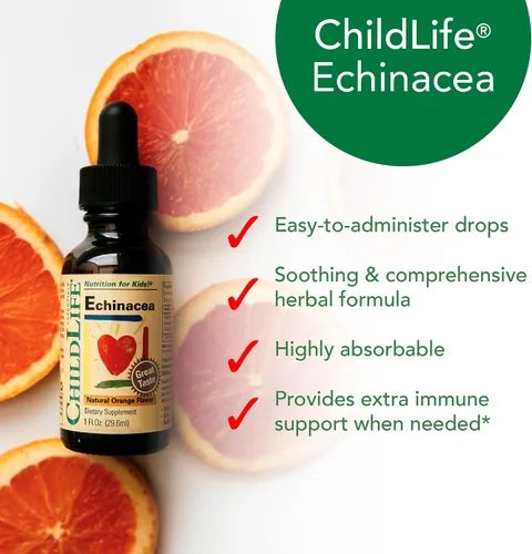 Miniatura 6 de CHILDLIFE ESSENTIALS Echinacea for Kids - Gotas de equinácea para niños, tintura de vitaminas, suplemento sin alcohol para bebés, niños pequeños